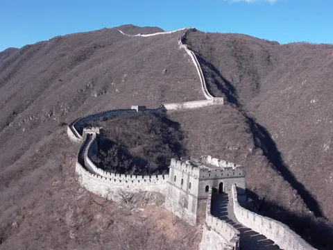 Great Wall over the mountains