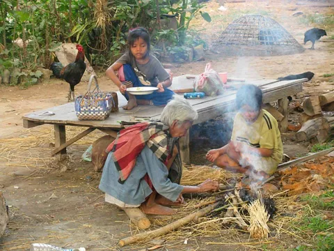 cooking with grandmother